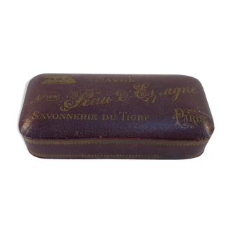 Ancienne boite a savon savonnerie du tigre celebre savon peau d'espagne paris