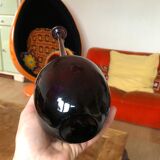 Vase soliflore verre soufflé à la bouche violet col recourbé