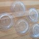 5 assiettes à dessert en verre épais ciselé transparent