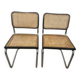 Pair of Marcel Breuer B32 Cesca chairs made in Italy.