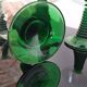 4 Alsace wine glasses with green twisted legs, ROEMER type