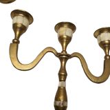 Ensemble de chandeliers a 3 feux en laiton avec intrusion de nacre