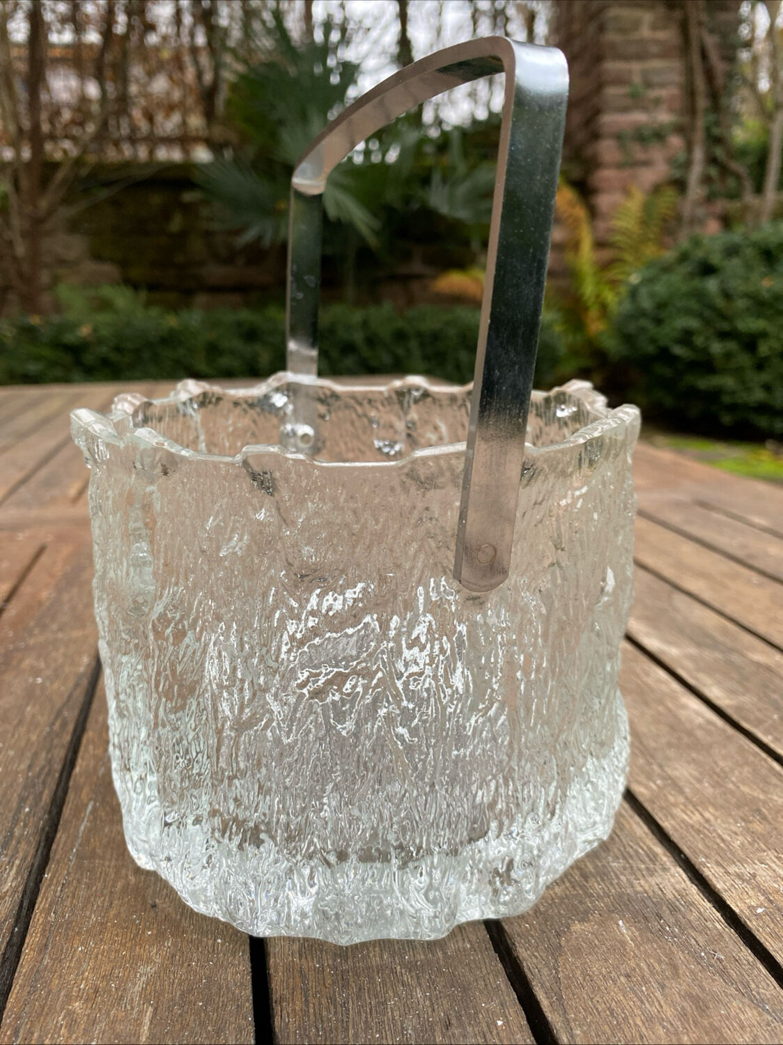 Ice bucket glass texture by Tapio Wirkkala for Iittala around 1970.
