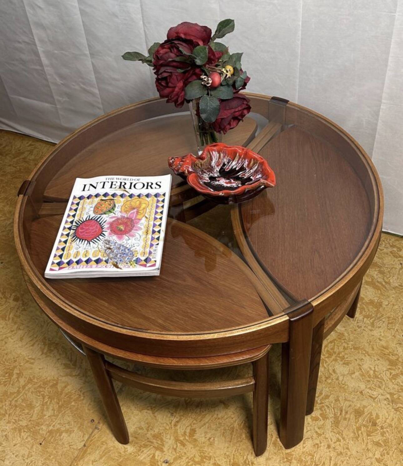 Mid century retro vintage teak trinity coffee table by nathan 1960  Ad