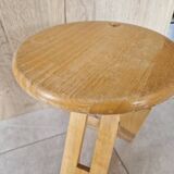Folding pine stool - Design attributed to Adrian Reed or Pierre Lota - 1980