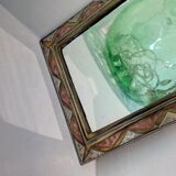 Oriental style brass and copper mirror 35x18cm