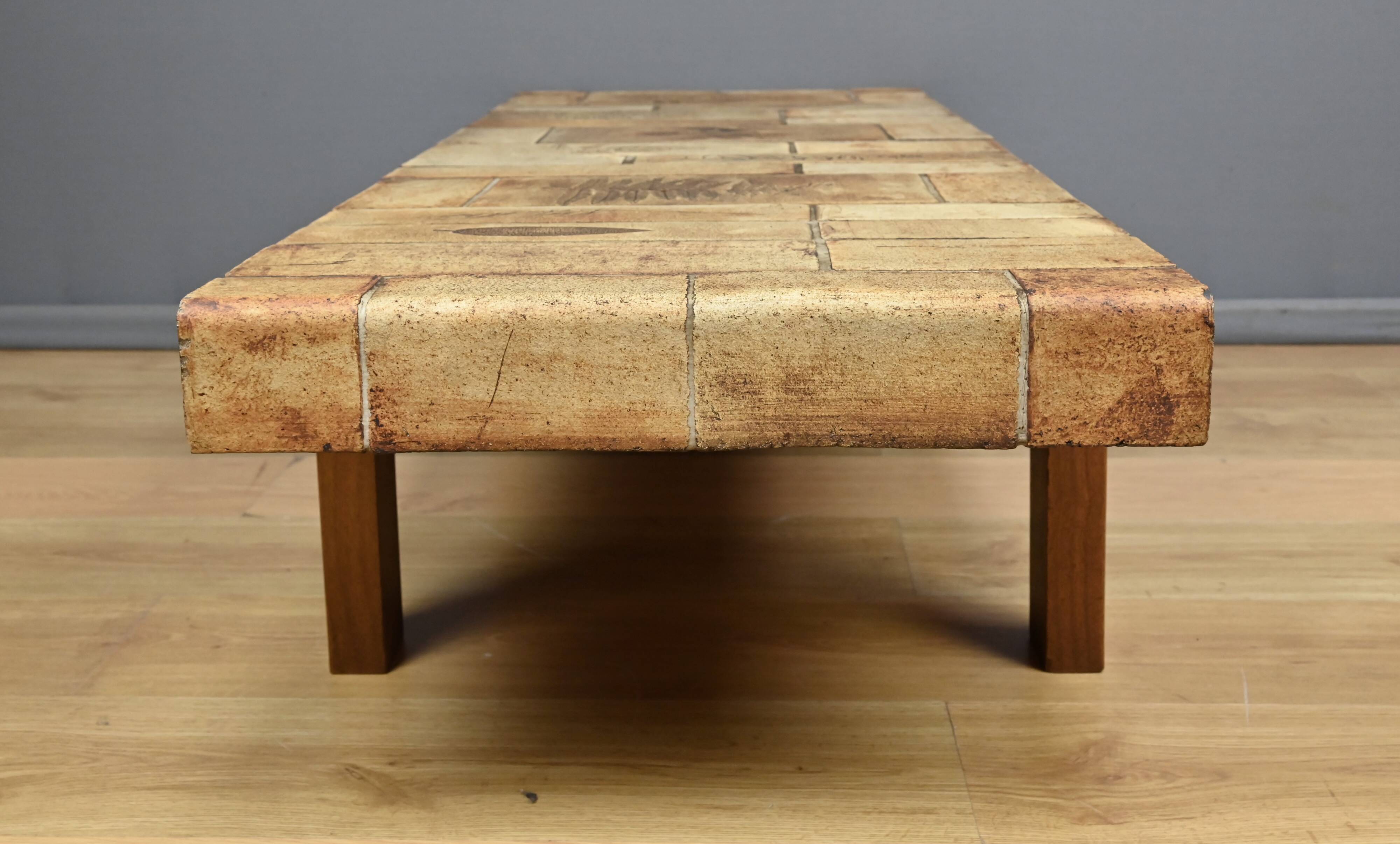 Coffee table signed R. Capron, Les Herbiers Collection, Vallauris – 1960