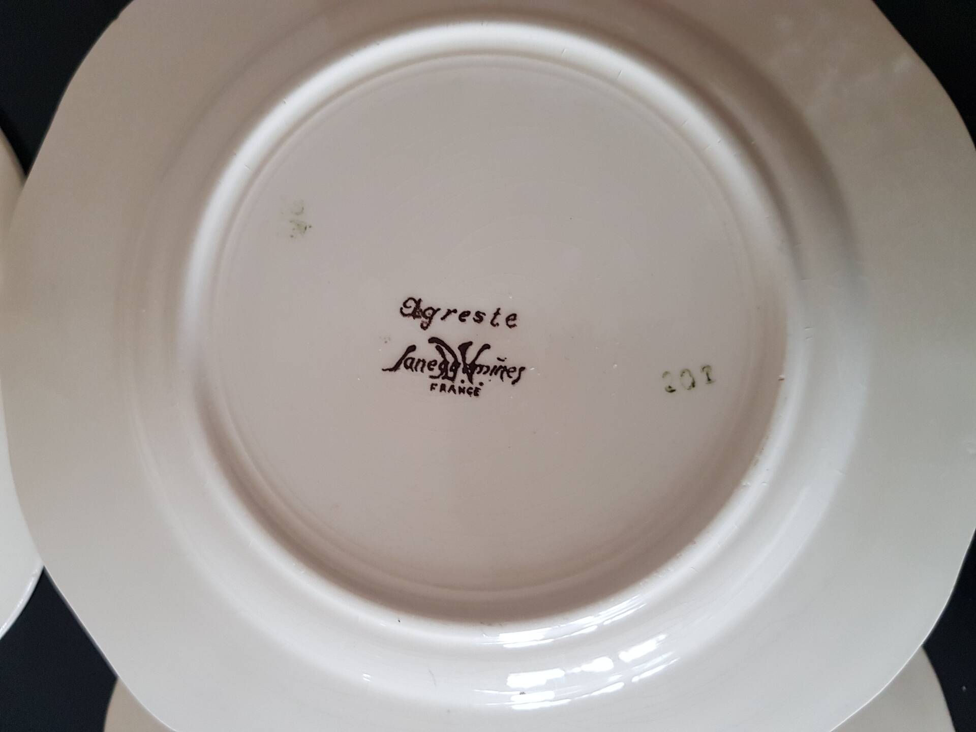 Set of 6 dessert plates, Sarreguemines Agreste