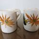 Ceramic cracked orangeade service, floral pattern from the 60s.