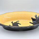 Old dish in enamels from longwy ombre et lumière collection ceramic design