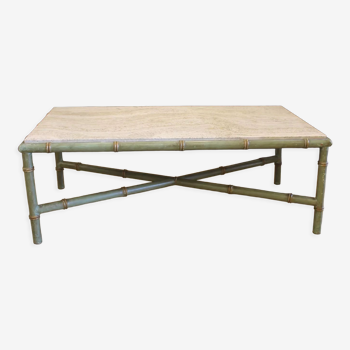 Bamboo table, Travertine, XX th