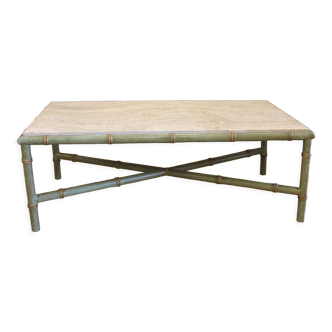Bamboo table, Travertine, XX th