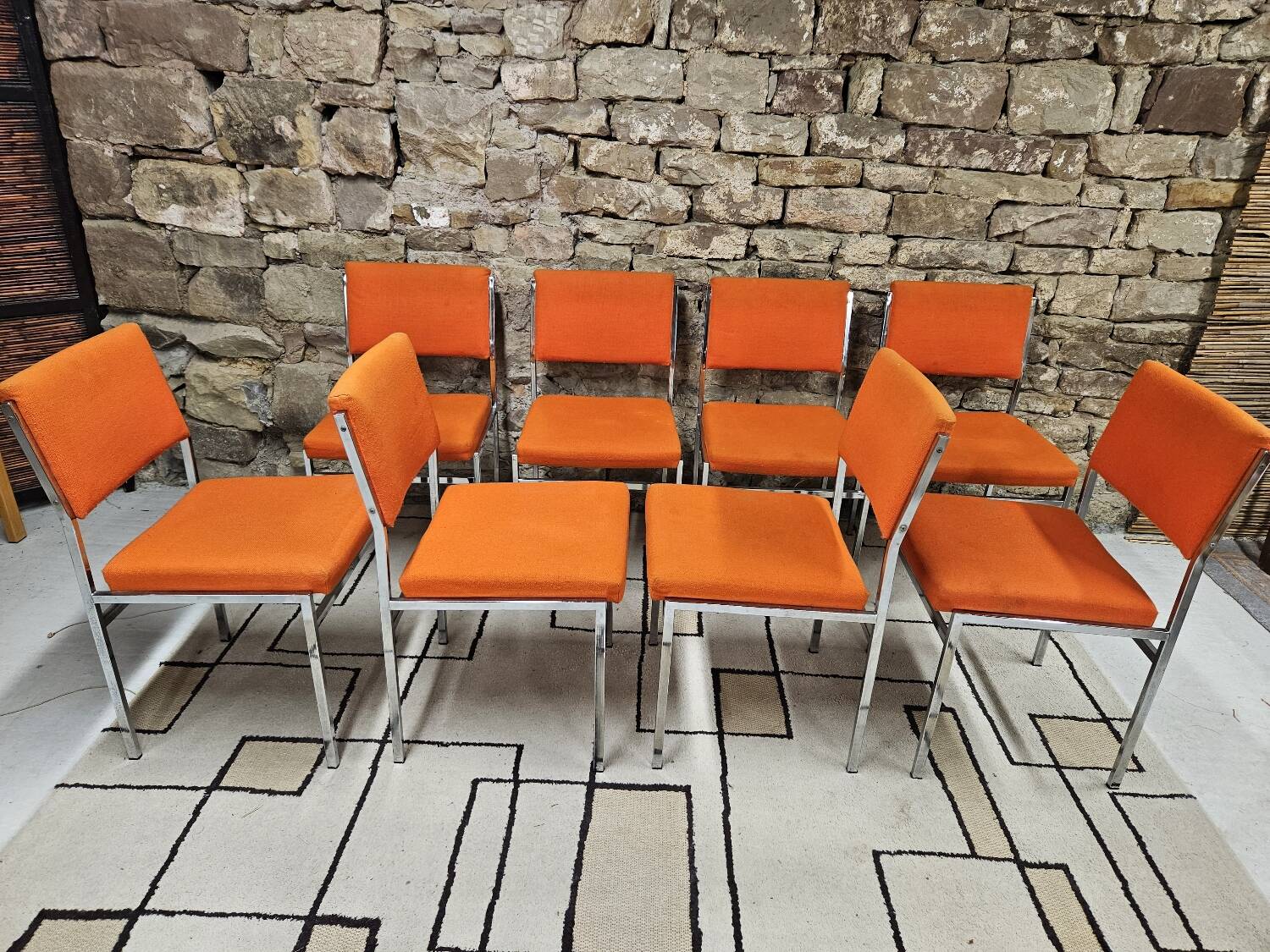 Lot de 8 chaises fauteuil 1970"