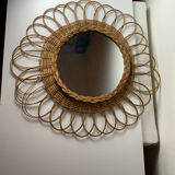 Vintage wicker mirror