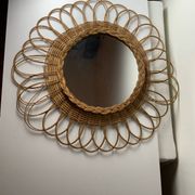 Vintage wicker mirror