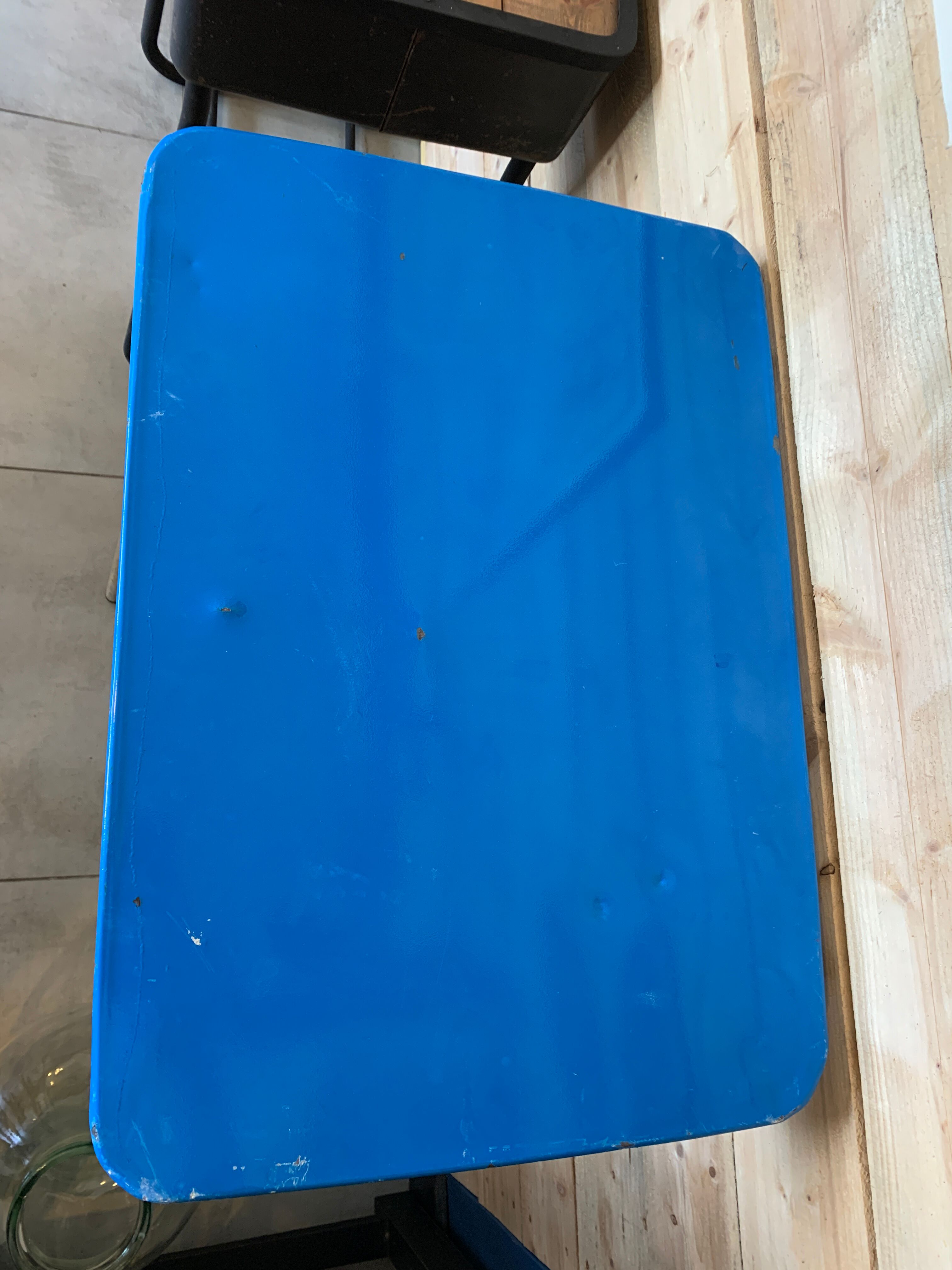 Folding iron wall table