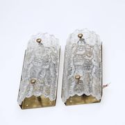 Glass wall lamp by Carl Fagerlund for Orrefors Sweden 1960s set of 2