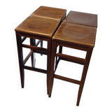 Set of 4 high oak stools 80 cm high