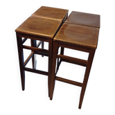 Set of 4 high oak stools 80 cm high