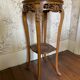 Fifth wheel / Carved wooden plant door with double top - brown marble around 1900