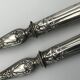 Serving cutlery, salad cutlery, in filled silver, minerva hallmarks