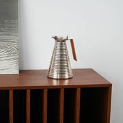 Alfi thermal carafe in ribbed silver metal with wooden handle, Germany