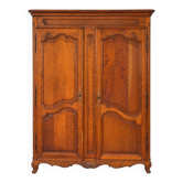 Armoire lingère de style Louis XV en bois sculpté, tiroir intérieur