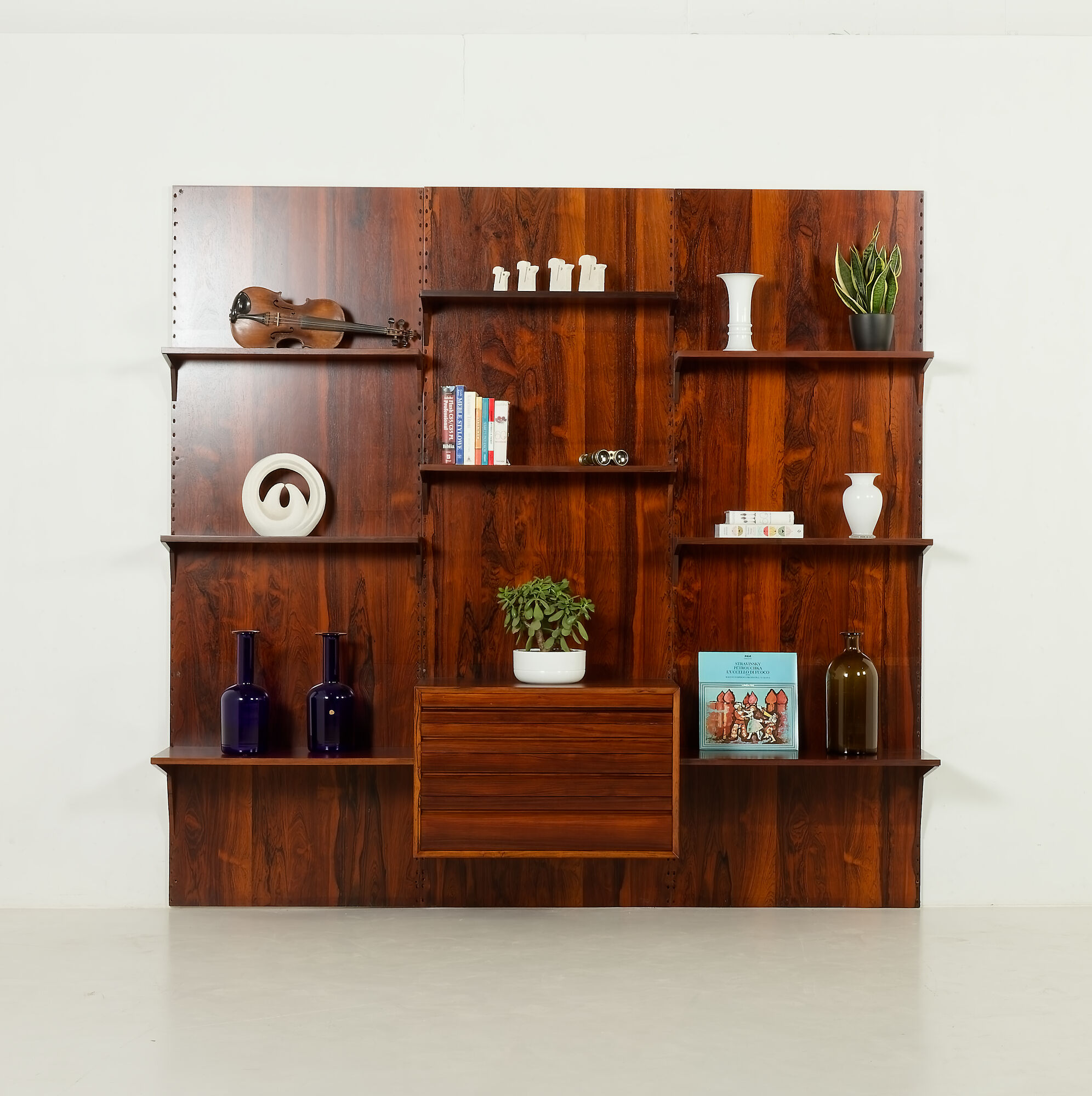 Poul Cadovius rosewood wall unit with back panels Cado, Denmark, 1960s