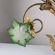 Art Nouveau Chestnut Leaf and Green Glass Sconce, 1900s