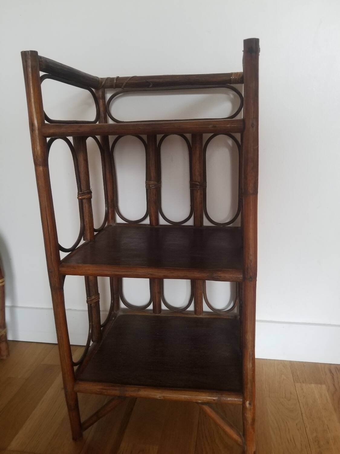 Vintage rattan shelf