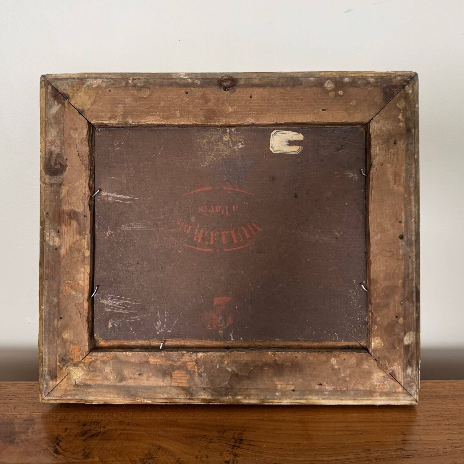 Huile sur panneau scène de taverne monogramme BC XIXe