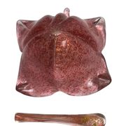Murano, empty pocket in the shape of a mortar, pink and gold flower, 20th century