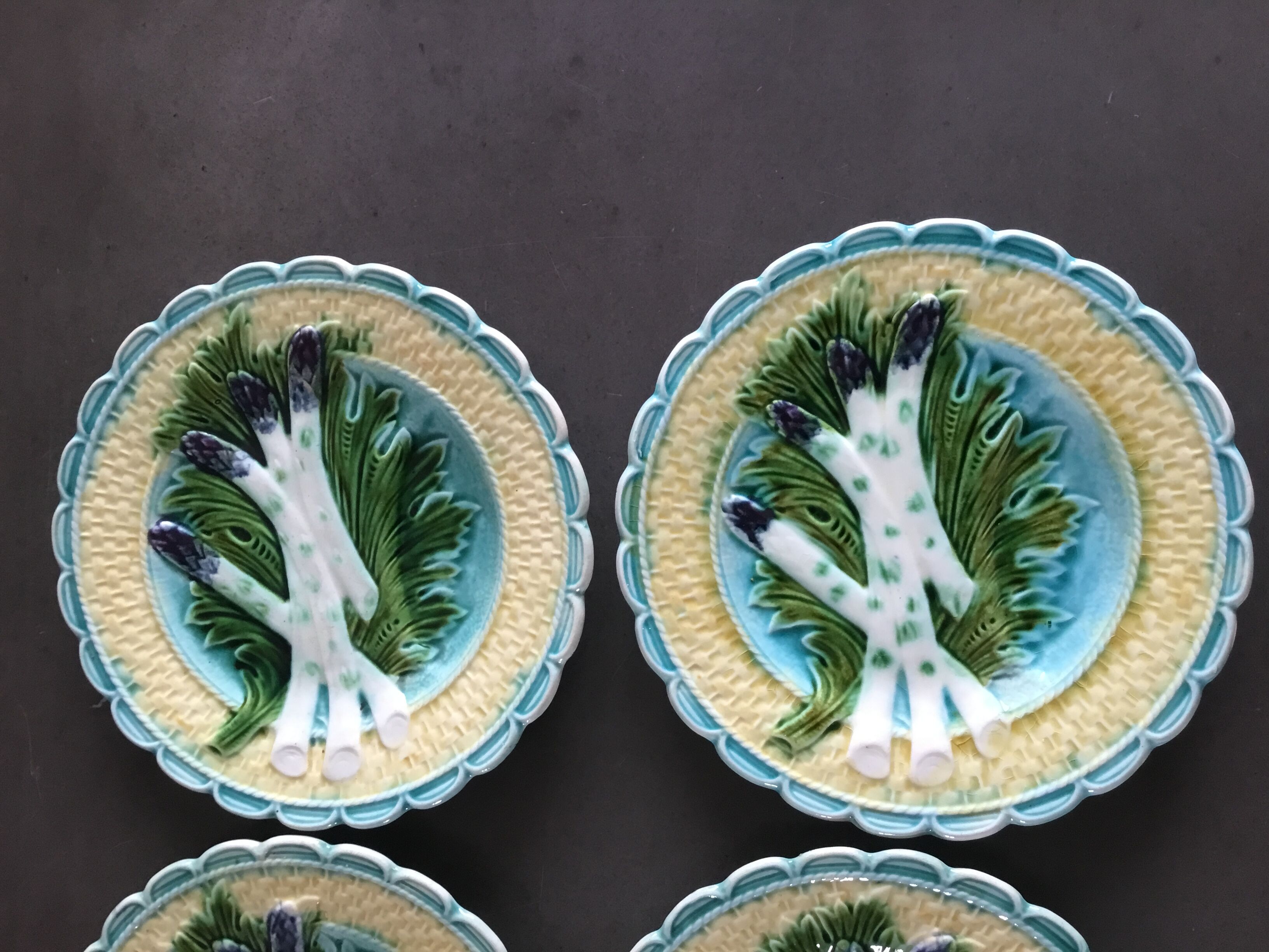 6 asparagus plates in slip