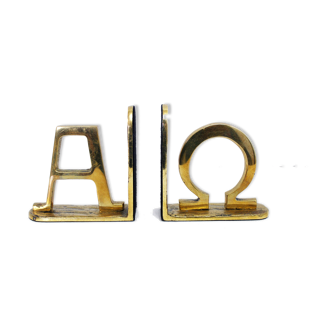 Bookends "Alpha Omega" brass