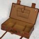 Vintage suitcase 1960 havana gold leather with bellows