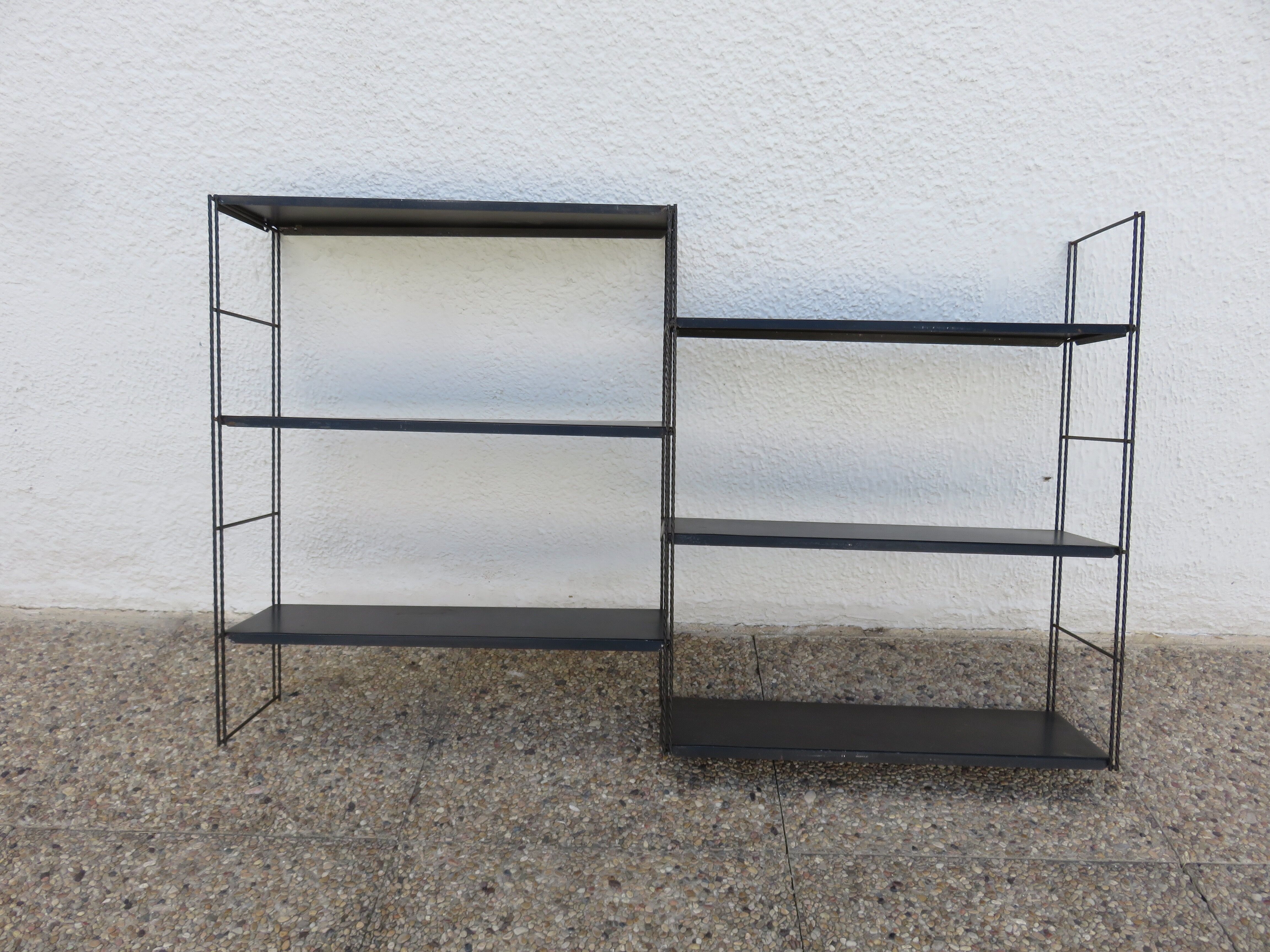 Modular wall shelf string metal 50/60s