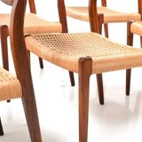 Set of 6 chairs vintage model 71 by N.O.Moller
