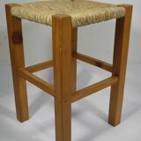 TABOURET BOIS et PAILLE