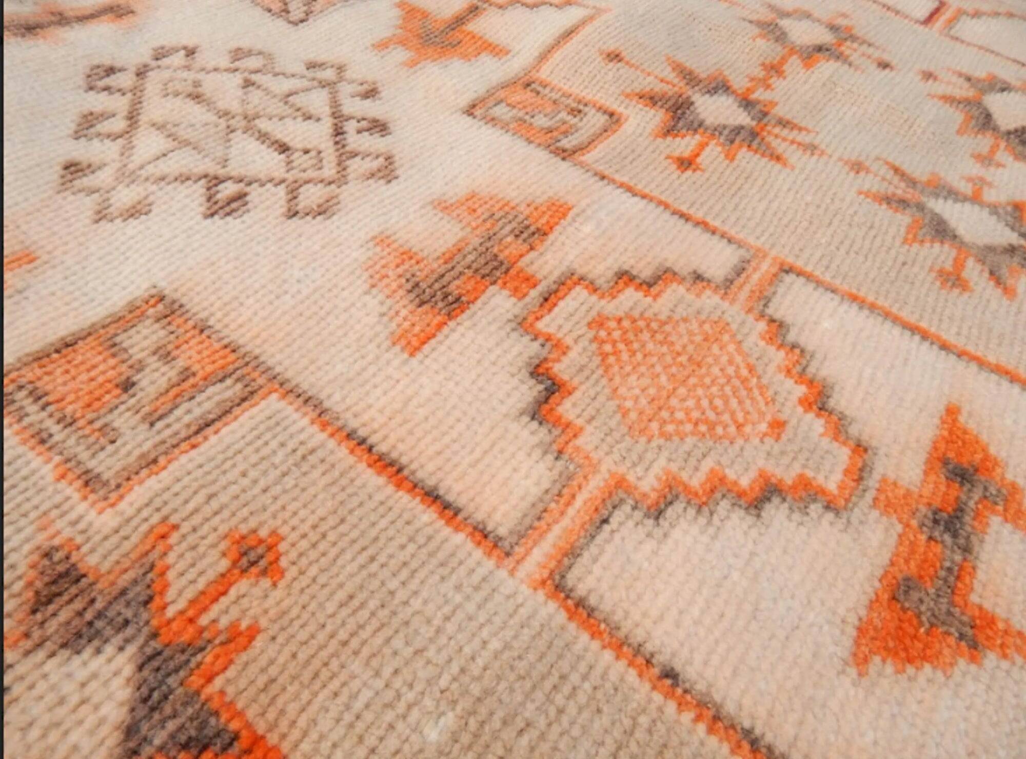 Vintage Turkish Oushak rug 128x258 cm