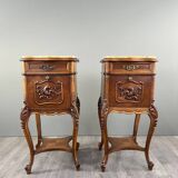 Pair of Louis XV Bedside Tables, Yellow Marble, 19th Century