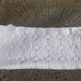Tablecloth, crochet blanket in white cotton, artisanal and vintage