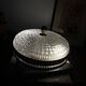 Glass and gold metal ceiling light, vintage model from the 1930s.