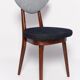 Heart-shaped chair in light and dark blue denim, mid-century style, Europe, 1960s.