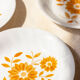 4 assiettes creuses vintage - fleurs oranges
