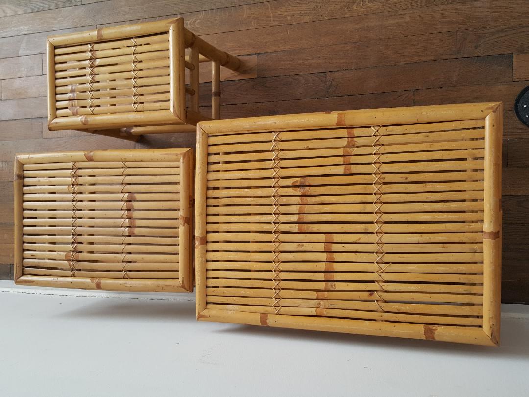 Pull out tables in banbou