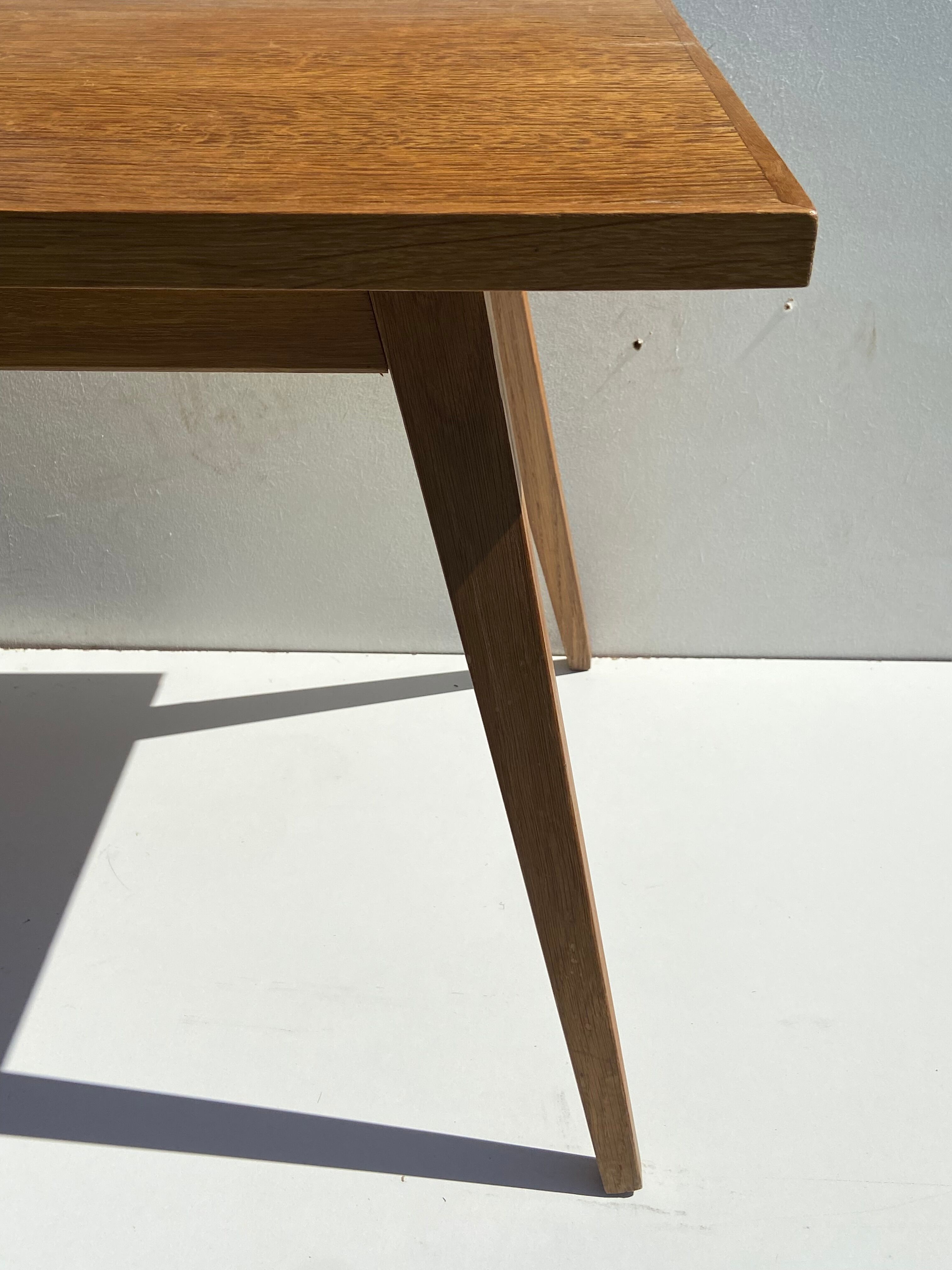 Wooden coffee table compass legs 50s