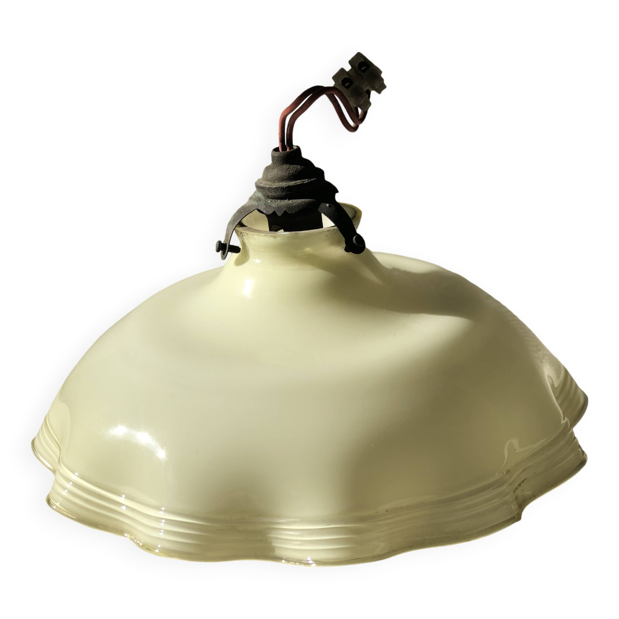 Cream-colored opaline light fixture