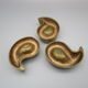3 vintage brass ashtrays shape drops of water