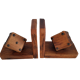 Pair of bookends with wooden dice