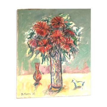 Oil on Isorel, Bouquet of Flowers, Bernard Marre